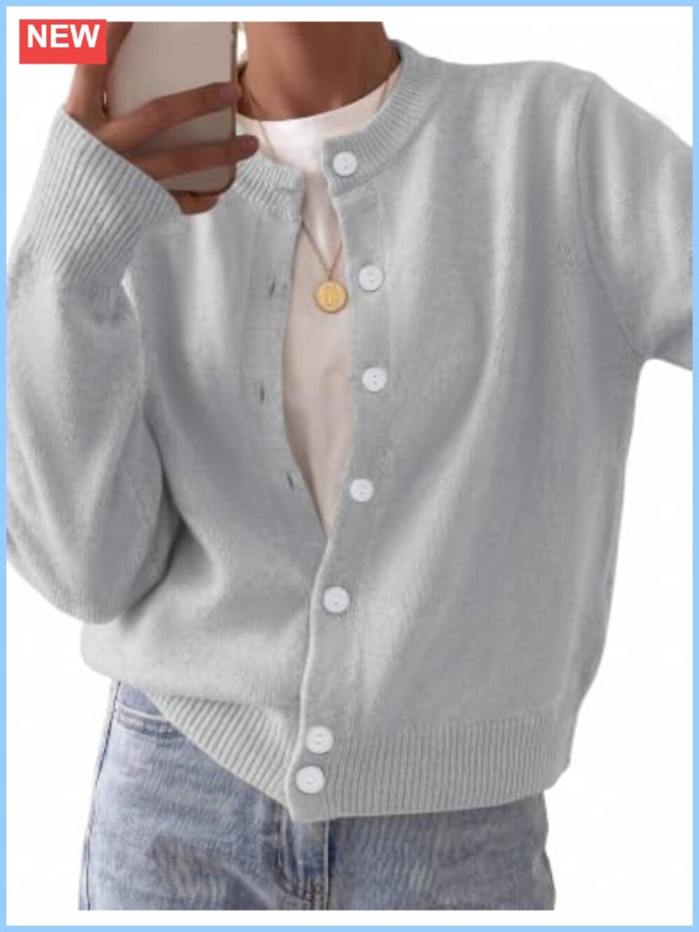 Wool Blend Chunky Knit Button Front Cardigan Sweater